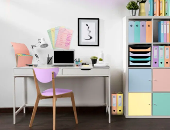 Exacompta BIG-BOX Aquarel Fichero sobremesa 4 cajones colores pastel negro glossy 347x278x267 mm