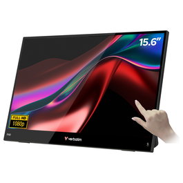 Verbatim Monitor Portátil Táctil 15.6" Full HD IPS, Pantalla Capacitiva 10 Puntos, USB-C Plug & Play, Mini HDMI, 178°, HDR, Funda Incluida, Negro