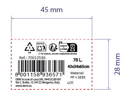 Inde Pongotodo con Tapa 70 Litros - Dimensiones: 43 cm de Largo, 34 cm de Ancho, 65 cm de Alto (6 Unidades)