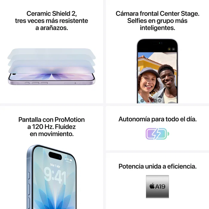 Apple iPhone 17 Smartphone 256 GB Negro 6.3" (16 cm) Pantalla Super Retina XDR 5G Dual SIM (eSIM) iOS 26 Chip A19 Cámara Dual 48 MP Carga Rápida MG6J4QL/A Apple iPhone 17 Smartphone 256 GB Negro 6.3" (16 cm) Pantalla Super Retina XDR 5G Dual SIM (eSIM) iOS 26 Chip A19 Cámara Dual 48 MP Carga Rápida MG6J4QL/A