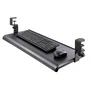 Startech KEYBOARD-TRAY-CLAMP1 Bandeja de Teclado Bajo Escritorio Ajustable y Deslizante - Soporta 12 kg, 3 Alturas, Instalación Fácil, Superficie 700x310 mm, Negro