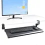 Startech KEYBOARD-TRAY-CLAMP1 Bandeja de Teclado Bajo Escritorio Ajustable y Deslizante - Soporta 12 kg, 3 Alturas, Instalación Fácil, Superficie 700x310 mm, Negro