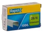 Rapid Grapas 26/6 mm Galvanizada Caja de 1000 Unidades Confort Alambre Flexible (hasta 20 hojas)