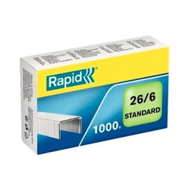 Rapid Grapas 26/6 Galvanizadas para hasta 20 Hojas