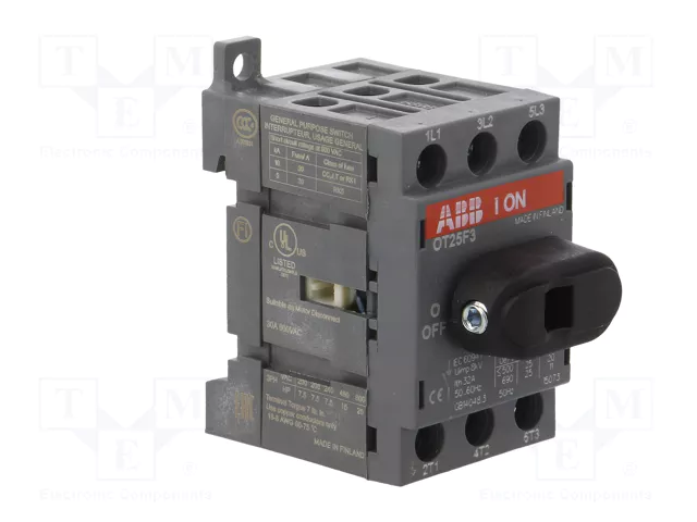 ABB Interruptor de aislamiento OT 25A de 3 polos ABB Interruptor de aislamiento OT 25A de 3 polos