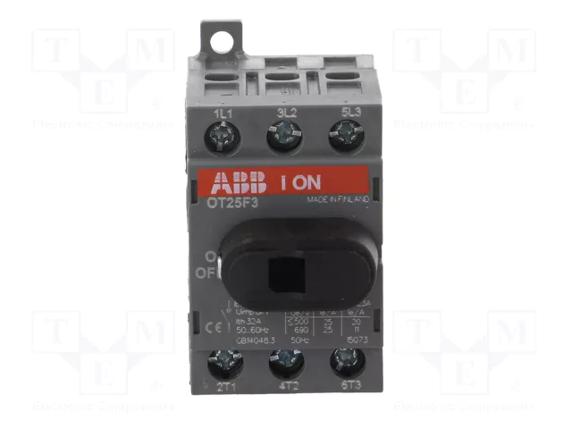 ABB Interruptor de aislamiento OT 25A de 3 polos ABB Interruptor de aislamiento OT 25A de 3 polos