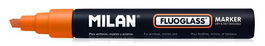 Marcador Pizarra Cristal Milan Fluoglass Biselado Naranja (Set de 12)