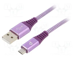 GEMBIRD Cablexpert USB 2.0 de USB A a Micro USB B de 2m Violeta