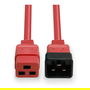 LINDY Cable de extensión IEC C19 Macho a C20 Hembra 2m Rojo, 250V/16A, 1.5 mm², Plug and Play
