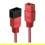 LINDY Cable de extensión IEC C19 Macho a C20 Hembra 2m Rojo, 250V/16A, 1.5 mm², Plug and Play