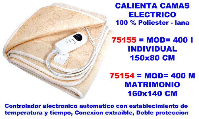 HJM Calienta Camas Eléctrico Matrimonio 160x140 cm 120 W HJM Calienta Camas Eléctrico Matrimonio 160x140 cm 120 W