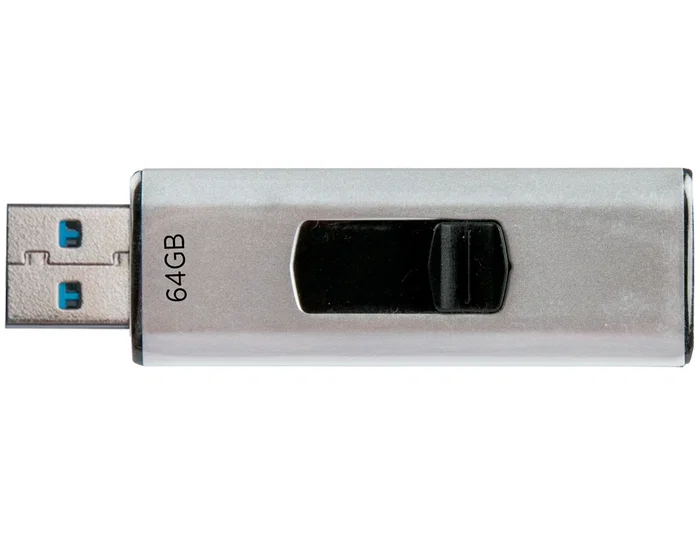 Q-connect Memoria USB Flash 64 GB 3.0 Retráctil Plateado