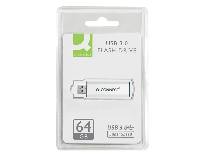 Q-connect Memoria USB Flash 64 GB 3.0 Retráctil Plateado