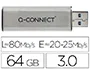 Q-connect Memoria USB Flash 64 GB 3.0 Retráctil Plateado