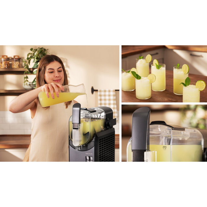 Cecotec Twist&Ice 2600 Máquina para elaborar bebidas y postres congelados Negro/Plata