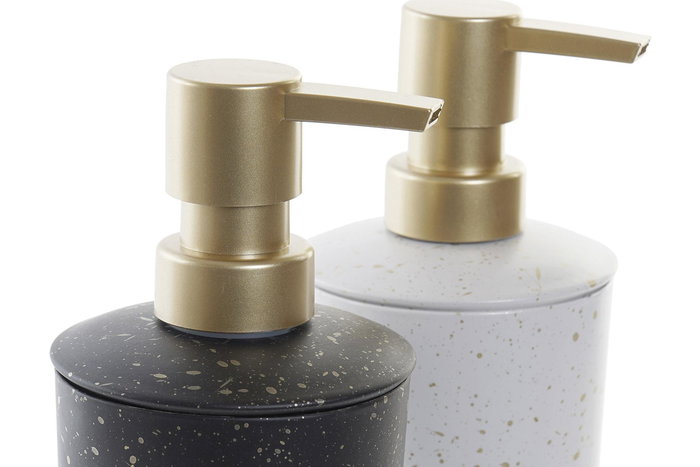 DKD Home Decor Dosificador Glam Pro Gold Dorado y Negro Metal y PP 7.5 x 17 x 7.5 cm 350 ml (6 Unidades)