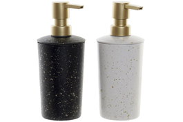 DKD Home Decor Dosificador Glam Pro Gold Dorado y Negro Metal y PP 7.5 x 17 x 7.5 cm 350 ml (6 Unidades)