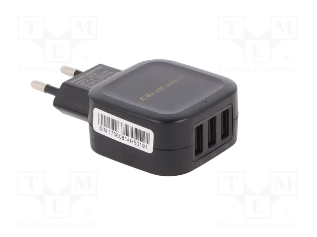 Qoltec Cargador de red 17W 5V 3.4A con 3x USB