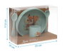 KioKids Vajilla Silicona para Bebé con Ventosa Verde, 4 Piezas - Plato, Vaso, Tenedor y Cuchara, Aptas BLW, +6 Meses, Apto Lavavajillas