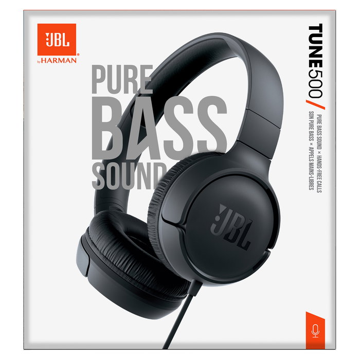 Jbl tune 500 negro auriculares pure bass cable plano sin enredos