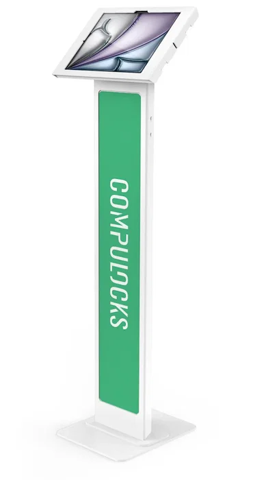 Compulocks 140W13APXW Soporte de Seguridad para Tableta iPad Air M2 13" (2024) - Blanco, Piso, Aluminio y Polietileno, Con Candado y 2 Llaves, Inclinación Ajustable