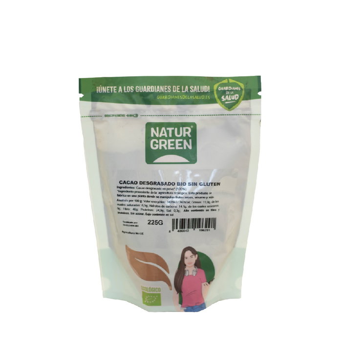 NaturGreen Cacao Desgrasado Bio 225 g