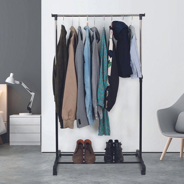 Je cherche une Idee Perchero Barra Ajustable 80x43 cm Altura 90-160 cm Carga 10 kg