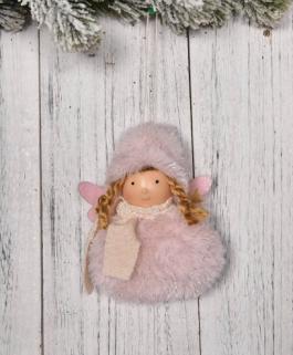 DKD Home Decor Decoración Colgante de Poliéster Niña Blanco y Gris