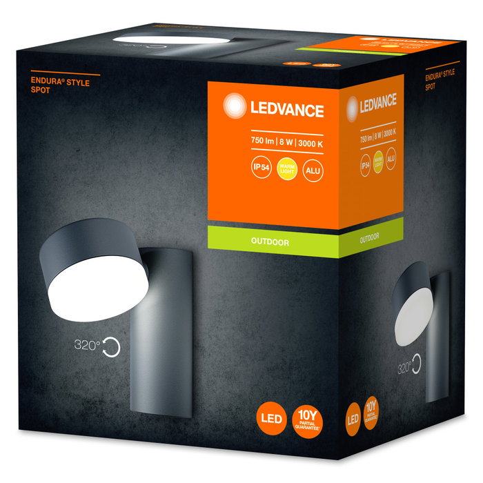 Ledvance Endura Luminaria LED de exterior con sensor, 8W, 440Lm, 3000K, IP44 Ledvance Endura Luminaria LED de exterior con sensor, 8W, 440Lm, 3000K, IP44