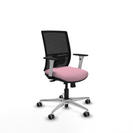 PIQUERAS Y CRESPO Silla de oficina Yunquera con mecanismo Sincro/Traslack Rosa y Negro