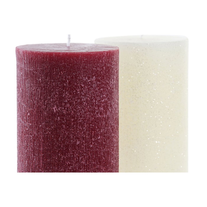 DKD Home Decor Vela de Cera de Parafina Surtido de 2 Unidades (Blanco y Rojo)