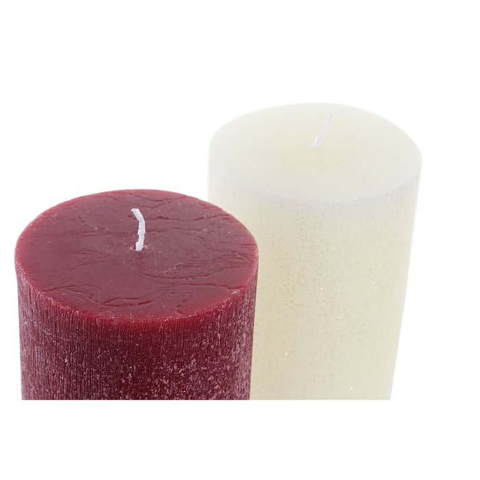 DKD Home Decor Vela de Cera de Parafina Surtido de 2 Unidades (Blanco y Rojo)