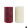 DKD Home Decor Vela de Cera de Parafina Surtido de 2 Unidades (Blanco y Rojo)