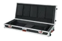 Gator Estuche de transporte para teclado slim de 88 notas con ruedas, Negro
