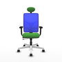 PIQUERAS Y CRESPO Silla de oficina Motilla con mecanismo Sincro/Traslack Verde y Azul