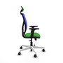 PIQUERAS Y CRESPO Silla de oficina Motilla con mecanismo Sincro/Traslack Verde y Azul