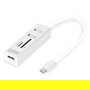 Digitus Hub USB-C 3 Puertos USB 2.0 + Lector Tarjetas MicroSD/SD Blanco