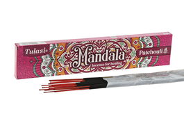 DKD Home Decor Incienso Varilla Basicos Lila Patchouli Aroma Bambu Mandala 2024b Set de 20 piezas 5 x 1.7 x 25 cm