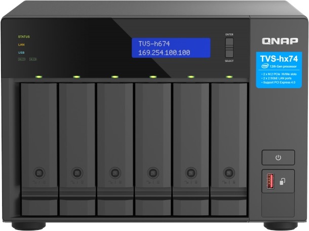 QNAP TVS-h674 NAS Torre Intel Core i3-12100 16 GB DDR4 Negro