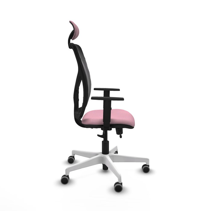 PIQUERAS Y CRESPO Silla de oficina Motilla Rosa con malla Negra