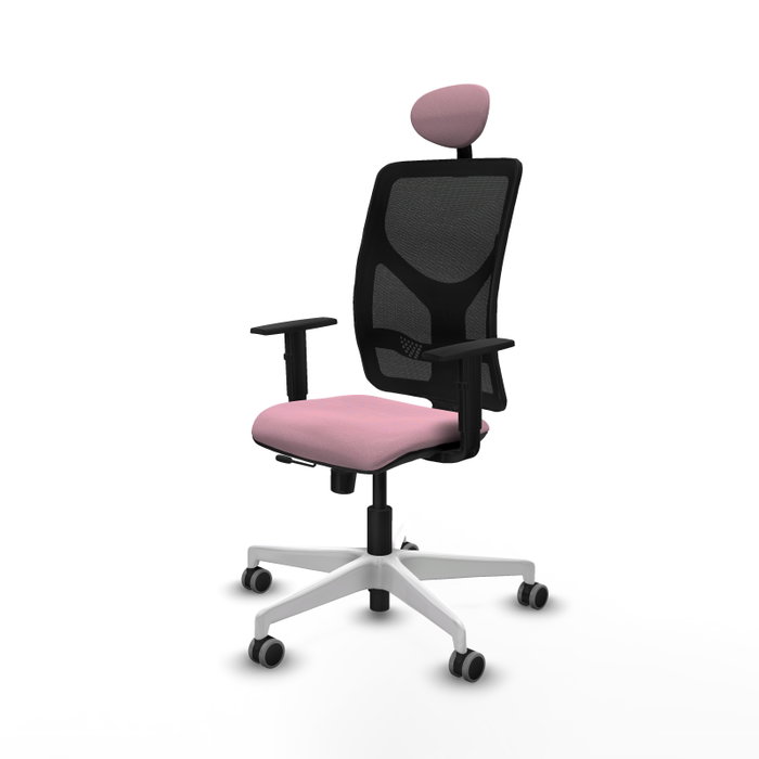 PIQUERAS Y CRESPO Silla de oficina Motilla Rosa con malla Negra