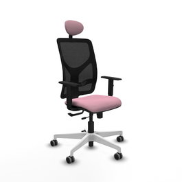 PIQUERAS Y CRESPO Silla de oficina Motilla Rosa con malla Negra