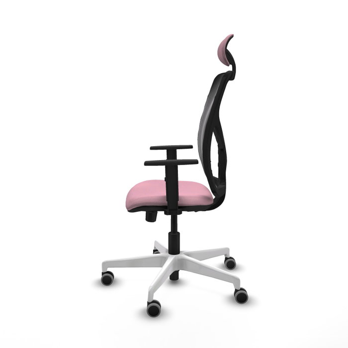 PIQUERAS Y CRESPO Silla de oficina Motilla Rosa con malla Negra
