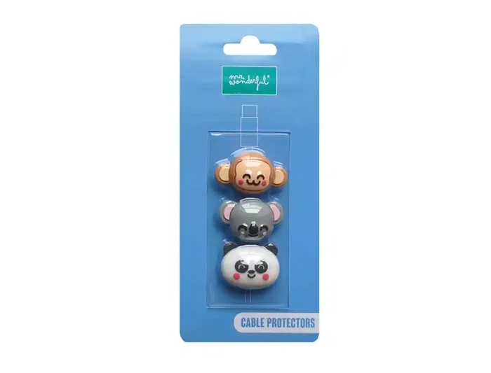 Mr. Wonderful Wilds - Pack de 3 Protectores de Cables para Cargadores y Auriculares, 25x10x60 mm