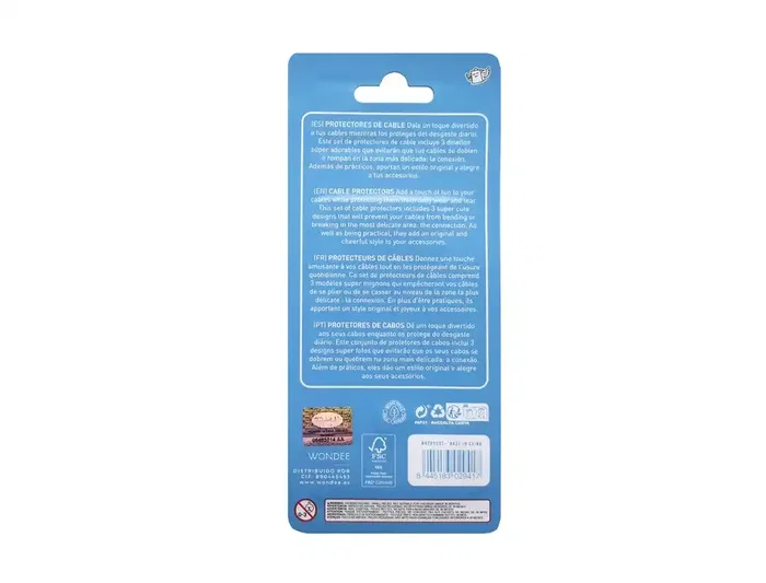 Mr. Wonderful Wilds - Pack de 3 Protectores de Cables para Cargadores y Auriculares, 25x10x60 mm