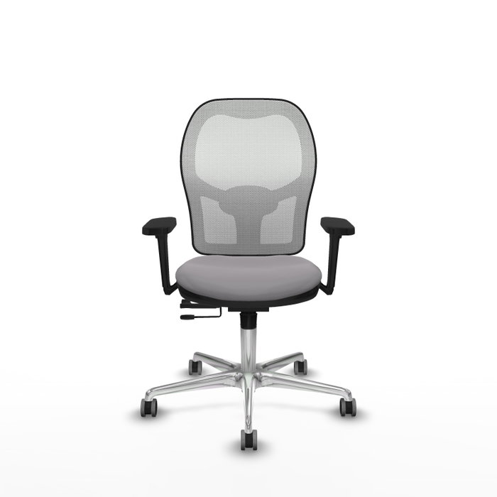PIQUERAS Y CRESPO Silla de oficina Jorquera con mecanismo Sincro/Traslack, Gris y Blanco
