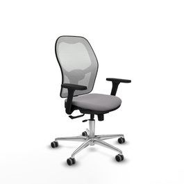 PIQUERAS Y CRESPO Silla de oficina Jorquera con mecanismo Sincro/Traslack, Gris y Blanco