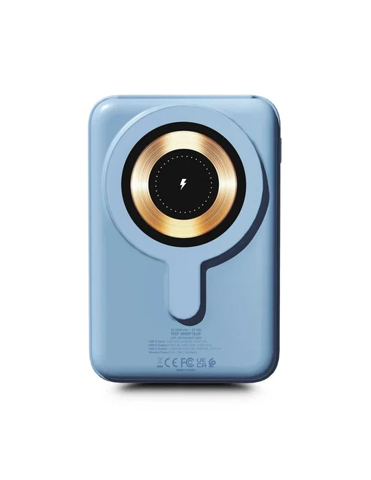 Urban Factory Magnee Power 10000 mAh Cargador Inalámbrico Magnético con MagSafe, Carga Rápida 22.5W, Pantalla LCD, USB-C, Azul