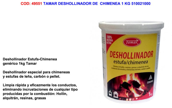 TAMAR Desollinador de Chimenea 1 kg TAMAR Desollinador de Chimenea 1 kg