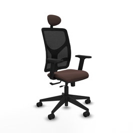 PIQUERAS Y CRESPO Silla de oficina Motilla con mecanismo Sincro/Traslack Marrón y Negro